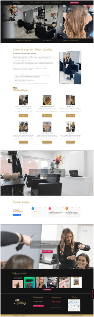 Designhoff - Weboptimalisatie pakket - Salon Sparkling website - One pager